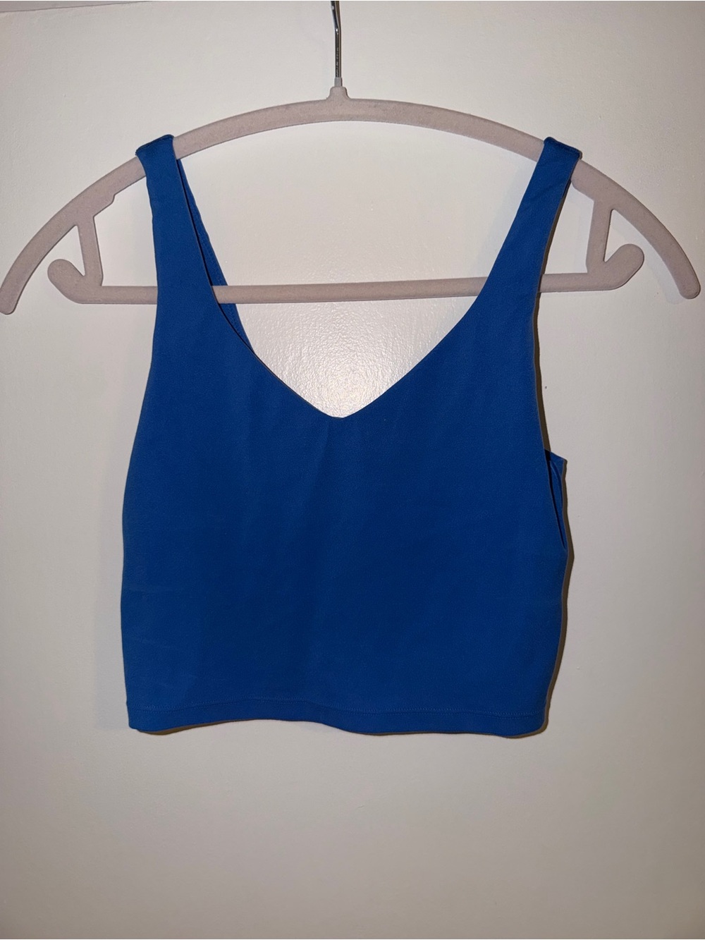Blue V-Neck Crop Tank Top